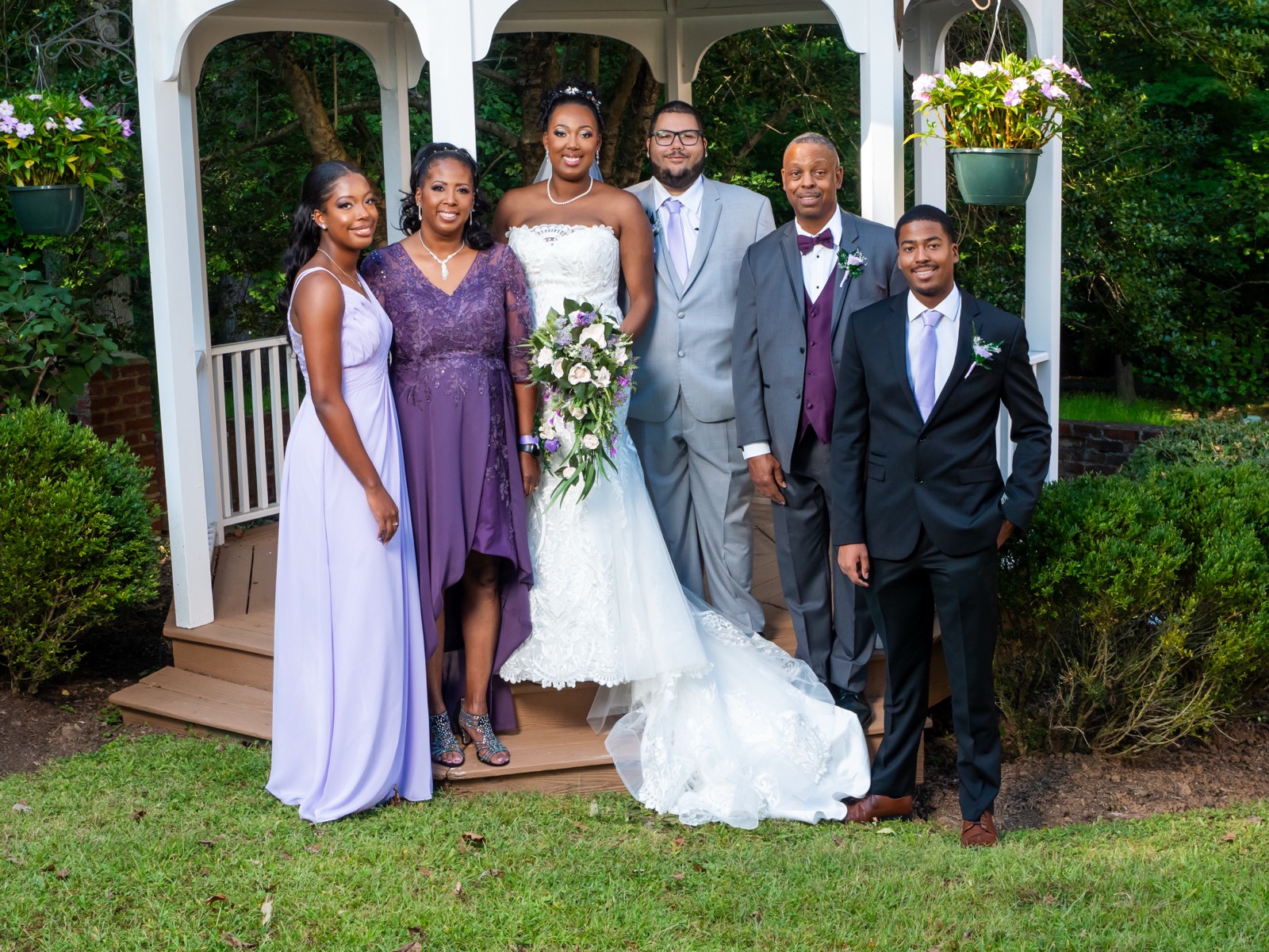 Couple photographed outdoors after the ceremony