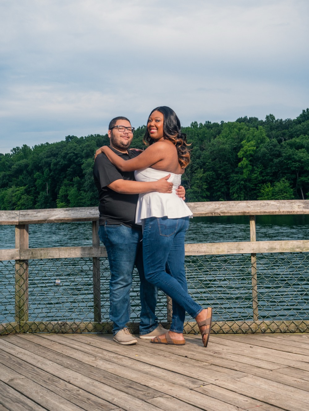 Engagement portrait of the couple outdoors