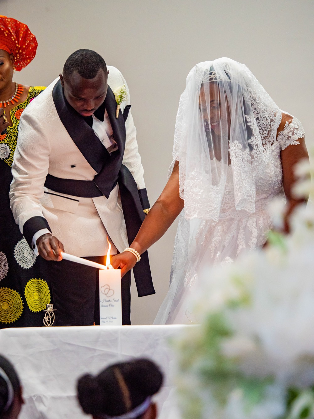 Couple at the altar during the ceremony